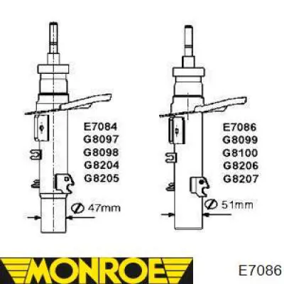 E7086 Monroe amortiguador delantero izquierdo