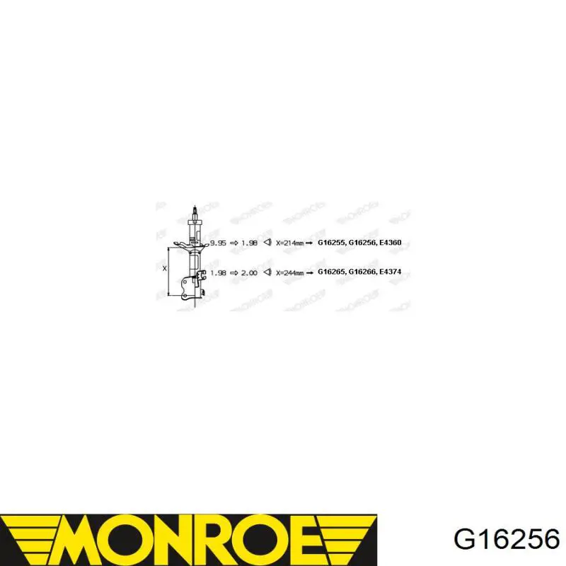 G16256 Monroe amortiguador delantero izquierdo