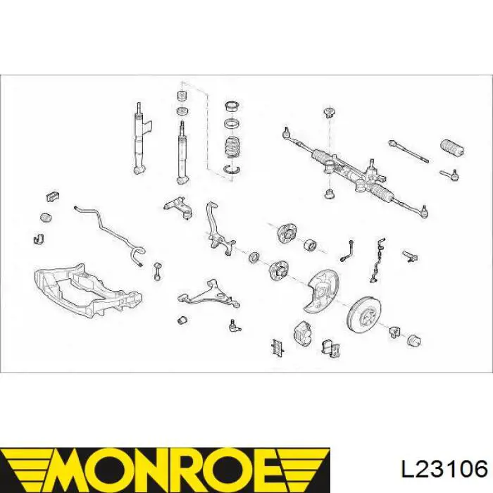 L23106 Monroe rótula barra de acoplamiento exterior