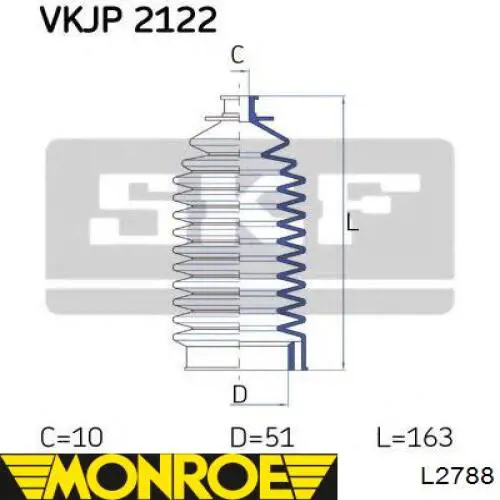 VKJP2122 SKF fuelle, dirección