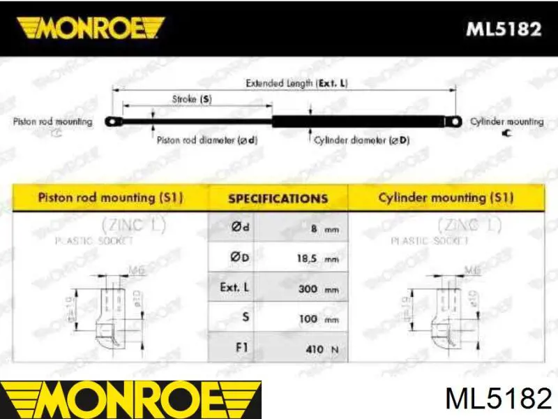 ML5182 Monroe amortiguador de maletero