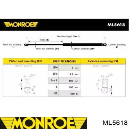 430719060900 Magneti Marelli Amortiguador de porton