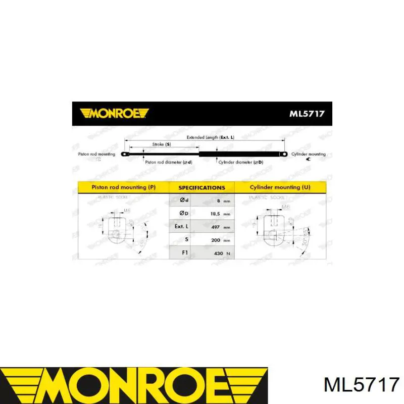 Amortiguador de maletero Mercedes 1697400045 precio, desde 15,87 EUR
