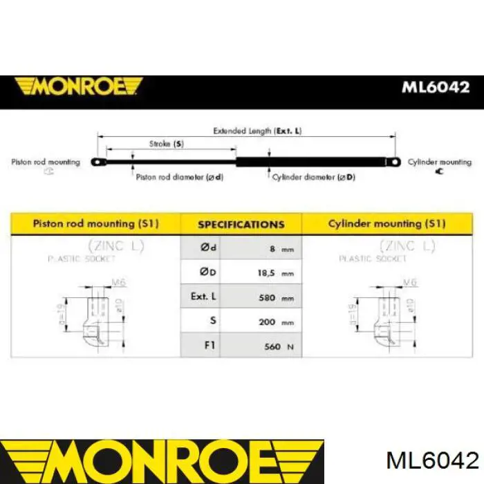 Amortiguador maletero ST50930 Sato Tech