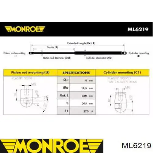 Comprar ZS80005 Japan Parts Amortiguador de puerta trasera