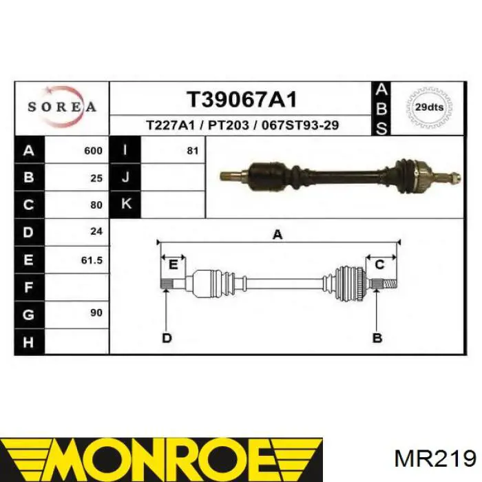 5530310E25 Nissan amortiguador trasero