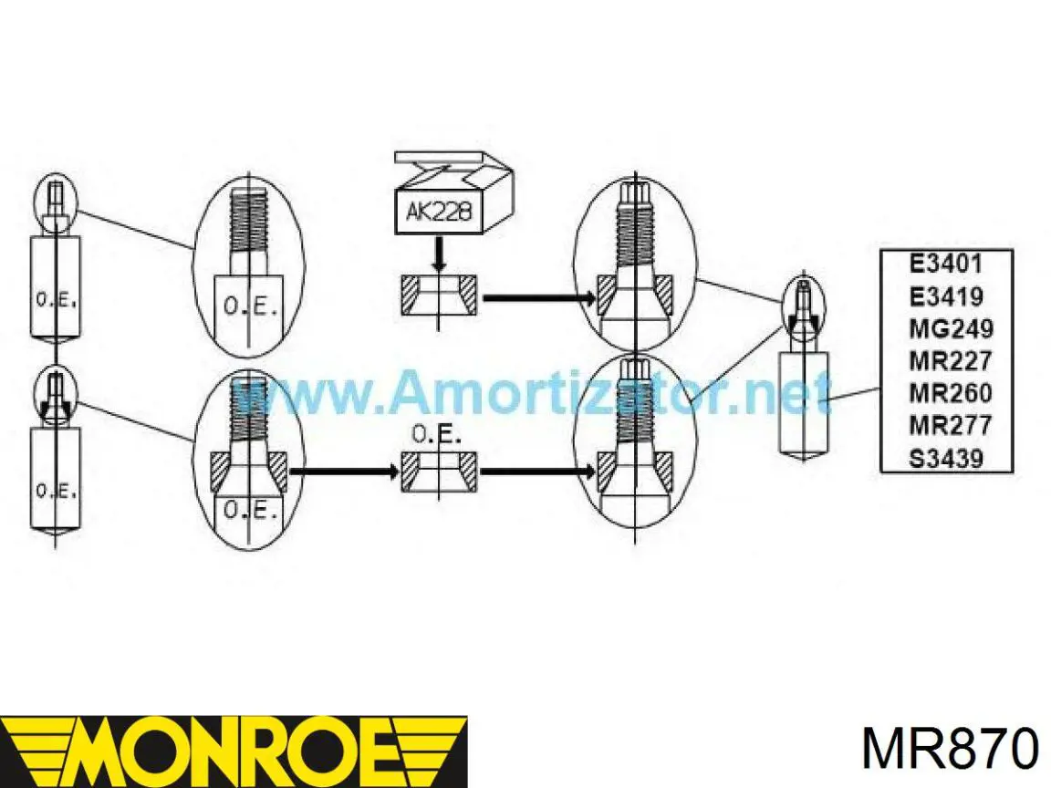 4851016121 Toyota amortiguador delantero