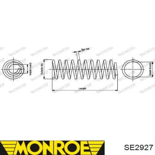 SE2927 Monroe muelle de suspensión eje delantero