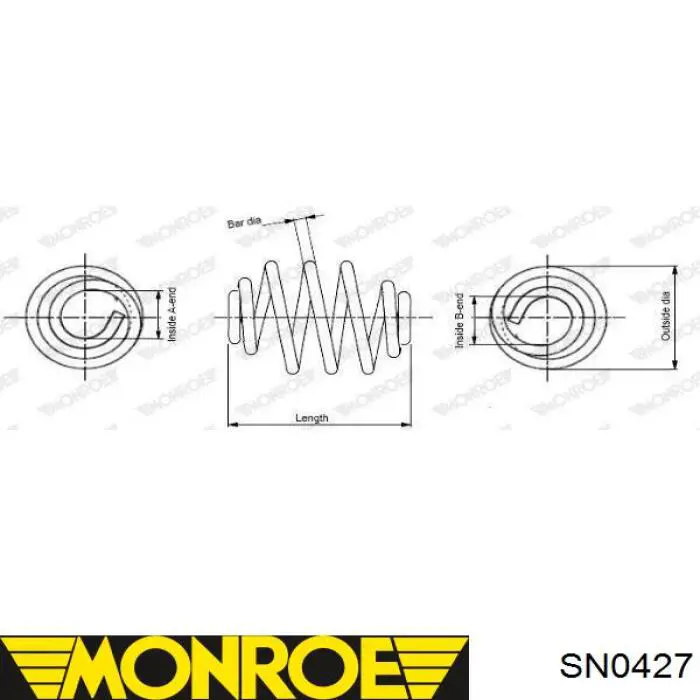 Comprar SN0427 Monroe Muelle de eje trasero
