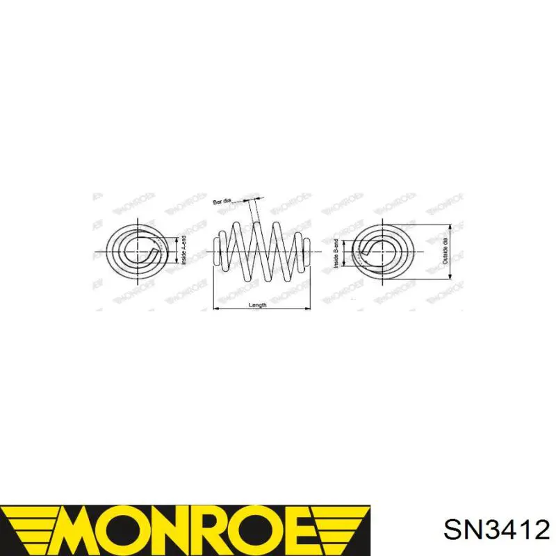 Muelle de suspensión trasero Monroe SN3412 precio, desde 27,13 EUR