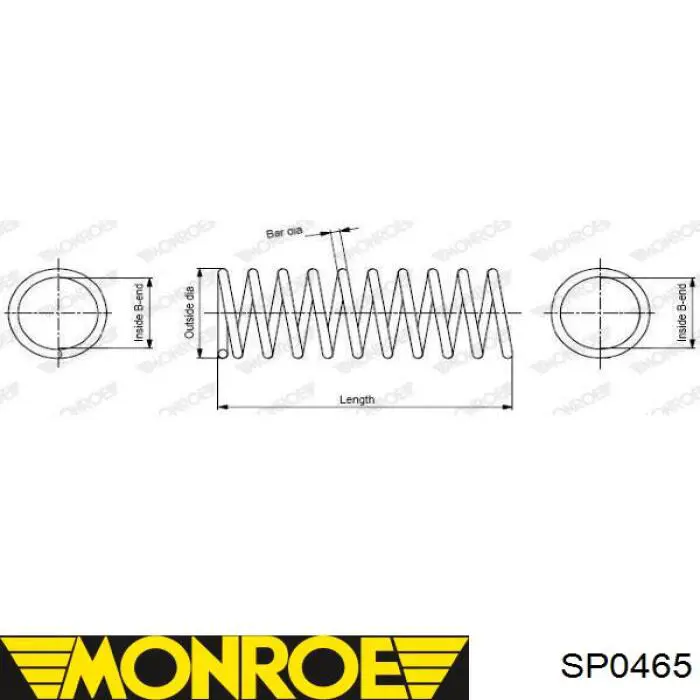 SP0465 Monroe muelle de suspensión eje trasero