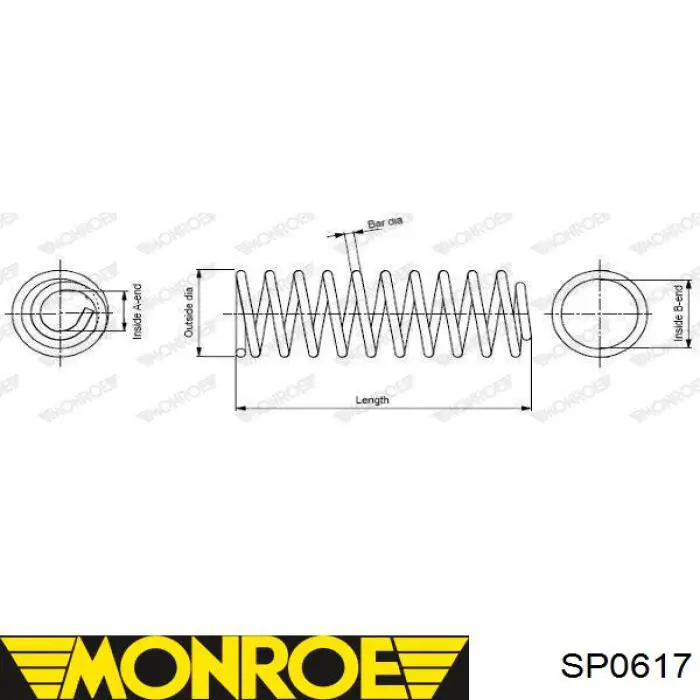 SP0617 Monroe muelle de suspensión eje trasero