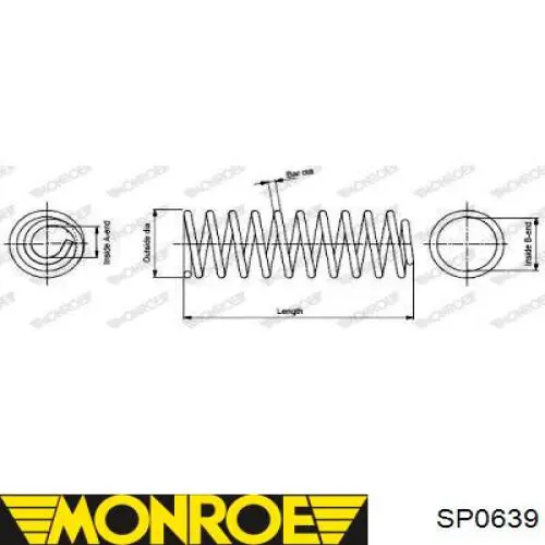 MB809273 Mitsubishi muelle de suspensión eje trasero