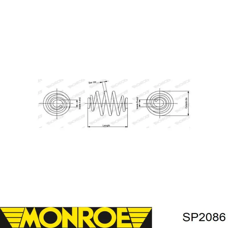 SP2086 Monroe muelle de suspensión eje trasero