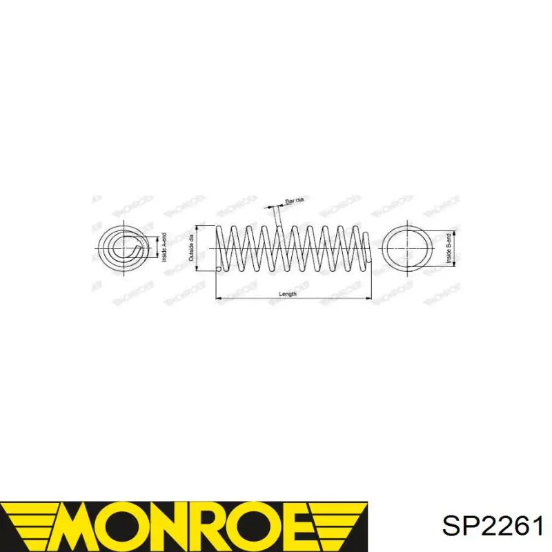 SP2261 Monroe muelle de suspensión eje trasero