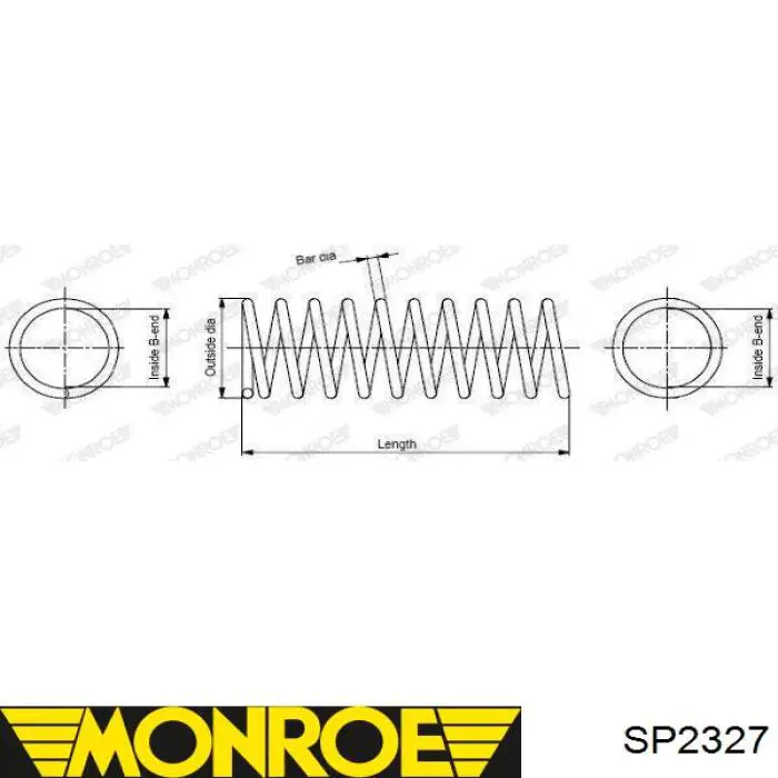 SP2327 Monroe muelle de suspensión eje delantero