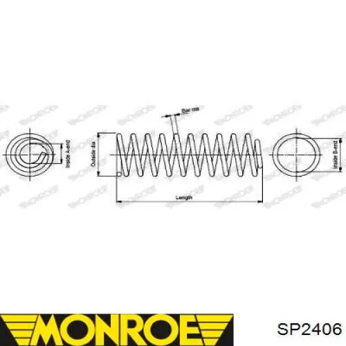 SP2406 Monroe muelle de suspensión eje delantero