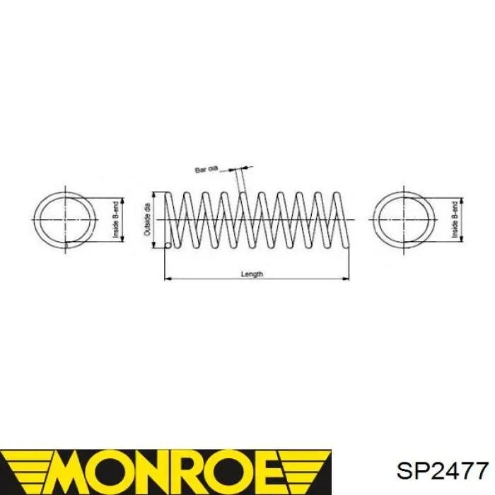 SP2477 Monroe muelle de suspensión eje trasero