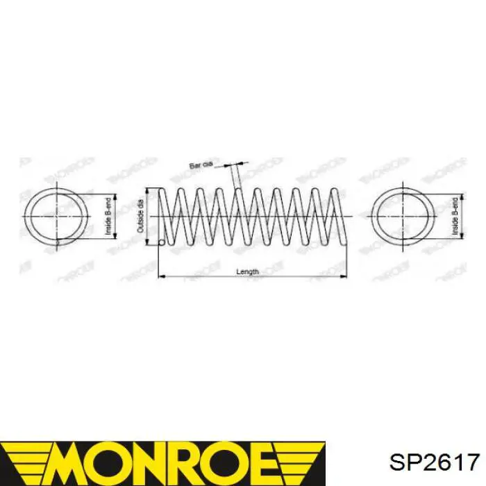 SP2617 Monroe muelle de suspensión eje trasero