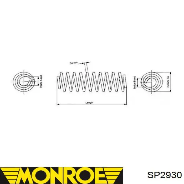 SP2930 Monroe muelle de suspensión eje delantero