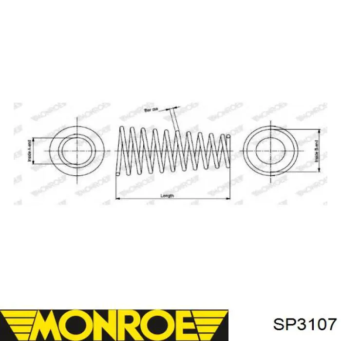 SP3107 Monroe muelle de suspensión eje delantero