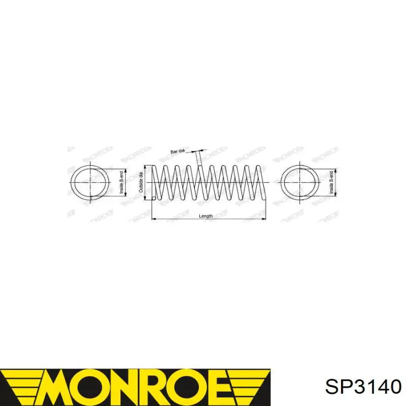 SP3140 Monroe muelle de suspensión eje delantero