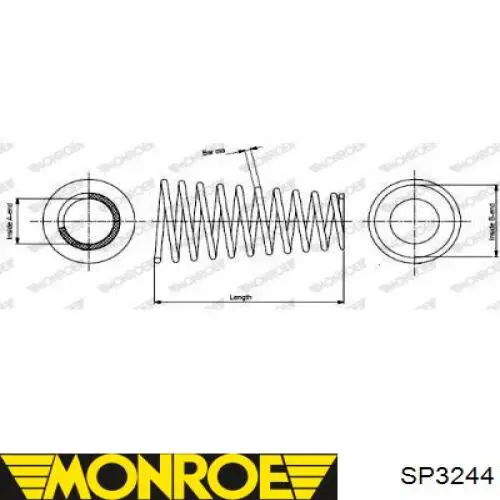 SP3244 Monroe muelle de suspensión eje trasero