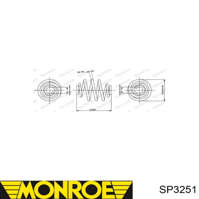 SP3251 Monroe muelle de suspensión eje trasero