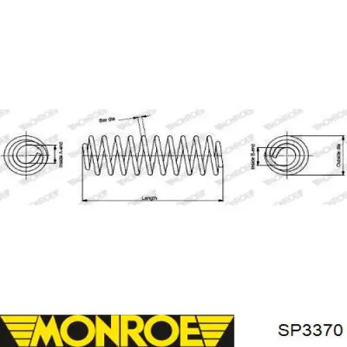 SP3370 Monroe muelle de suspensión eje trasero