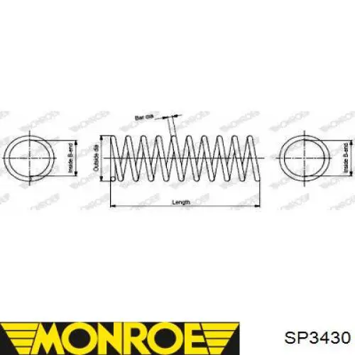 SP3430 Monroe muelle de suspensión eje delantero