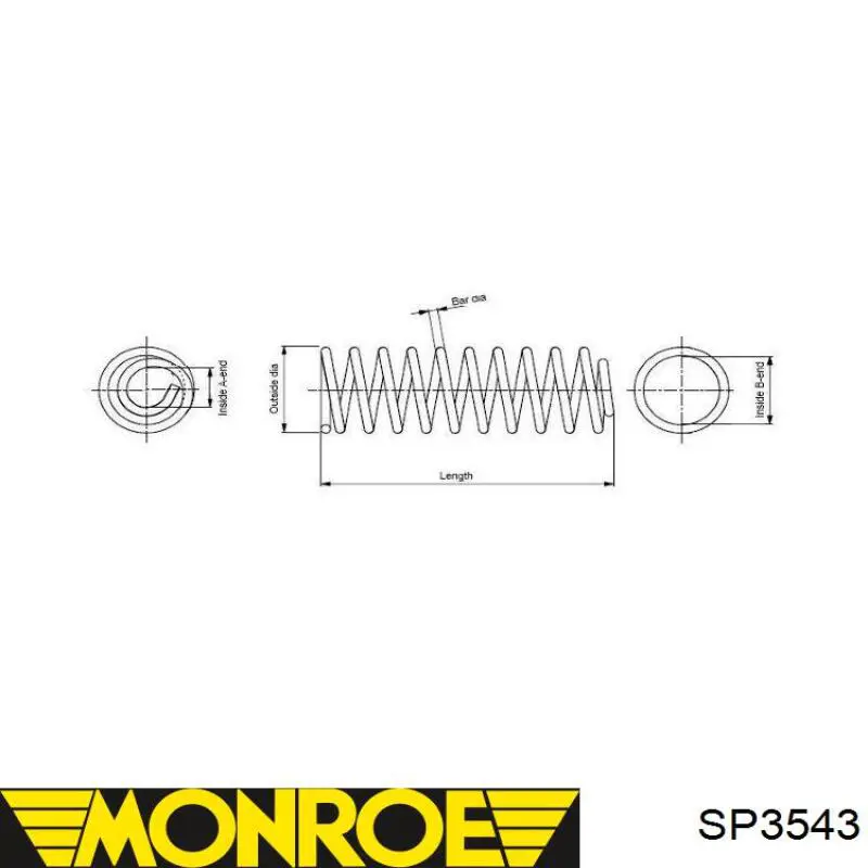 SP3543 Monroe muelle de suspensión eje delantero