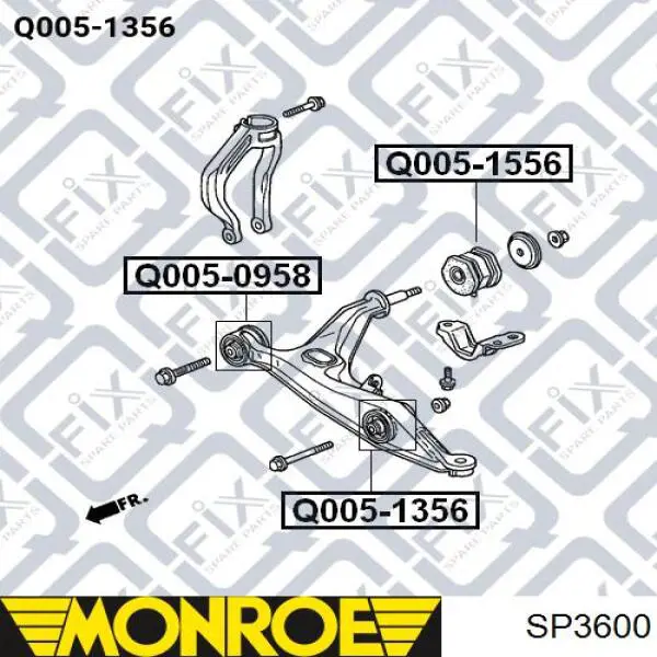 SP3600 Monroe muelle de suspensión eje trasero