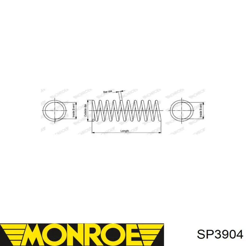 SP3904 Monroe muelle de suspensión eje trasero