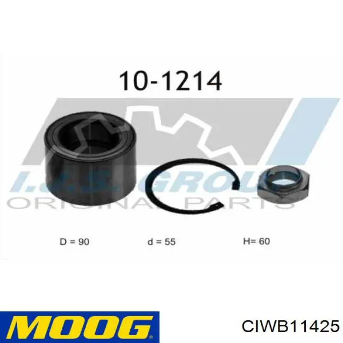 Comprar CIWB11425 Moog Cojinete de rueda delantero