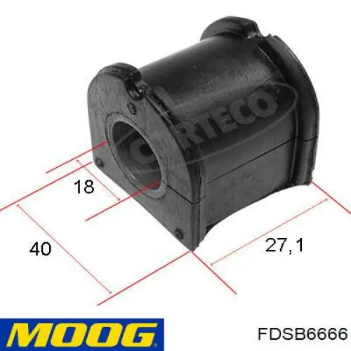 FD-SB-6666 Moog casquillo de barra estabilizadora delantera