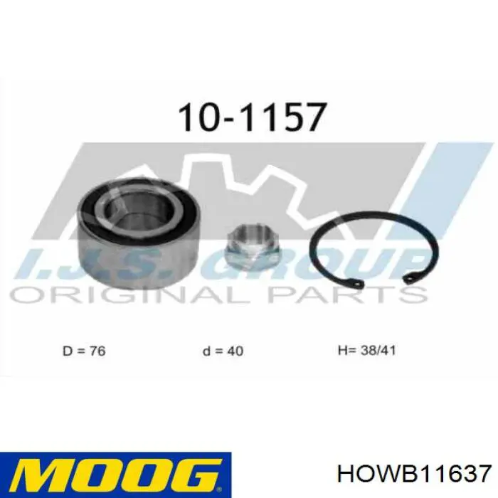 HO-WB-11637 Moog cojinete de rueda delantero