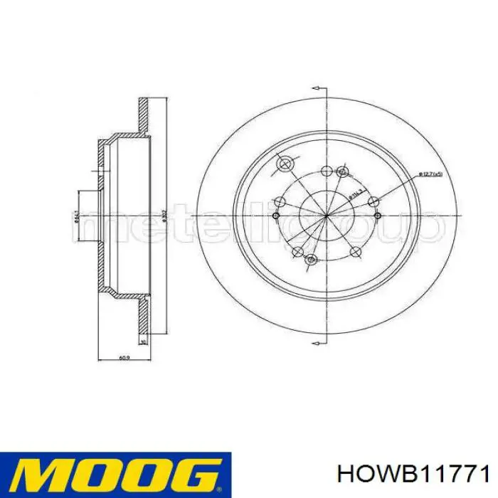 Comprar HOWB11771 Moog Cojinete de rueda trasero