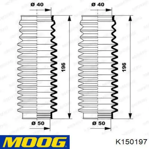 Guardapolvo de dirección Moog K150197 precio, desde 8,14 EUR