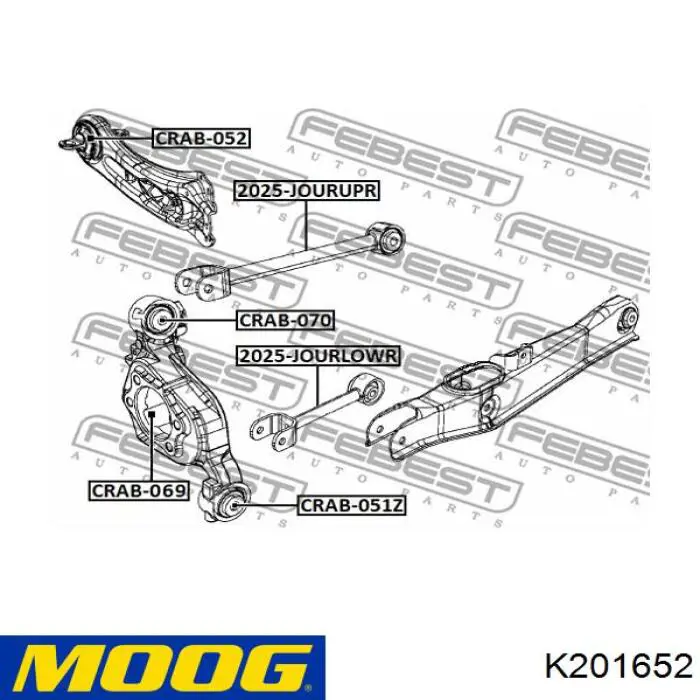 K201652 Moog Mangueta trasera izquierda