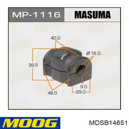 MDSB14651 Moog casquillo de barra estabilizadora delantera