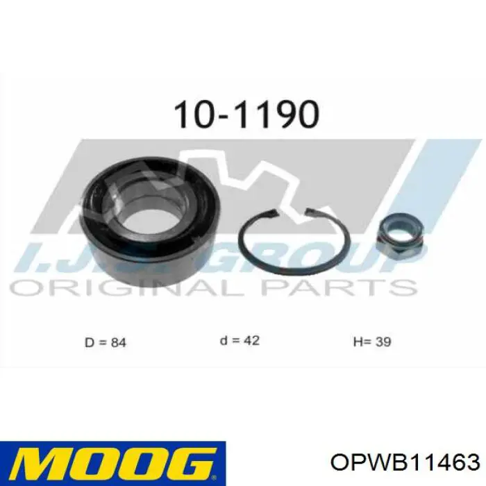 OPWB11463 Moog cojinete de rueda delantero