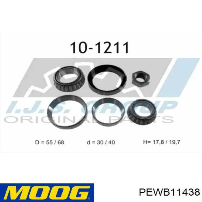 PE-WB-11438 Moog cojinete de rueda trasero