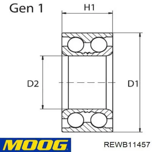 Comprar REWB11457 Moog Cojinete de rueda delantero
