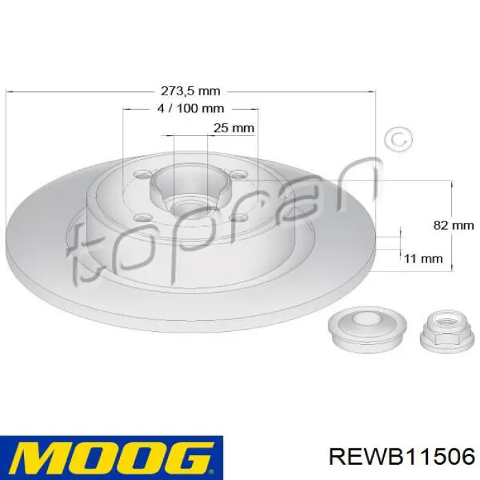 Comprar REWB11506 Moog Disco de freno trasero