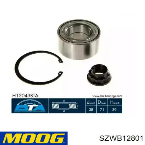 SZWB12801 Moog cubo de rueda delantero