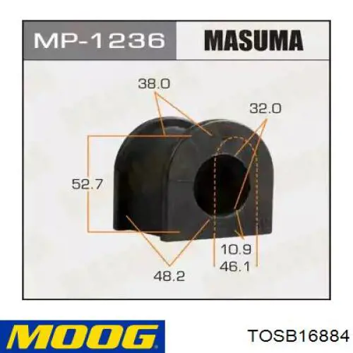 TO-SB-16884 Moog casquillo de barra estabilizadora delantera