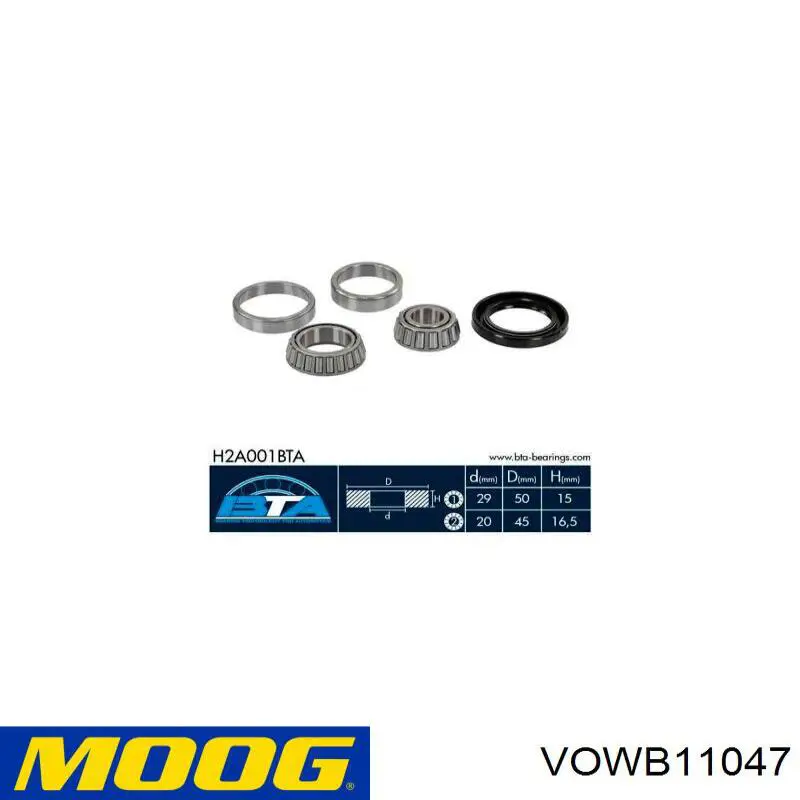 Cojinete de rueda VOWB11047 Moog