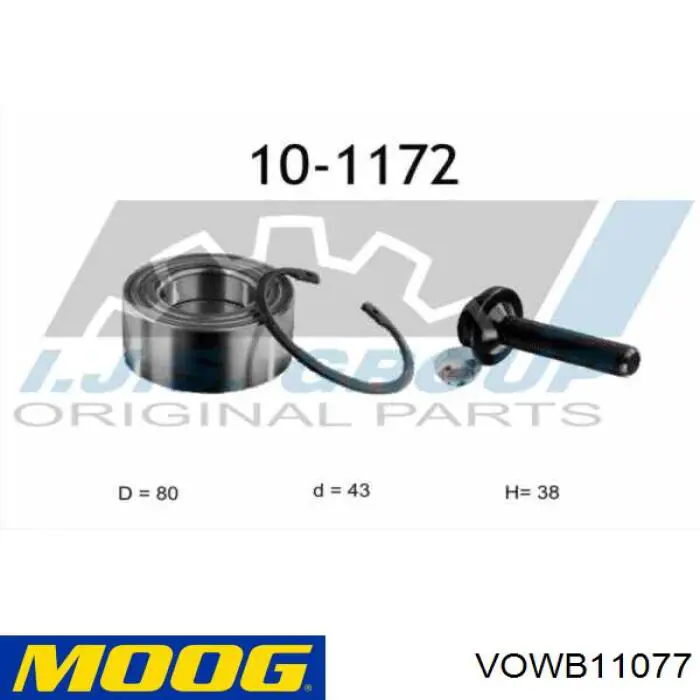 Comprar VOWB11077 Moog Cojinete de rueda delantero