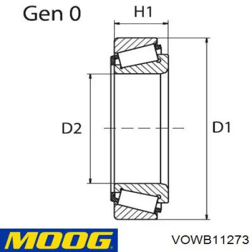 Cojinete de rueda delantero VOWB11273 Moog