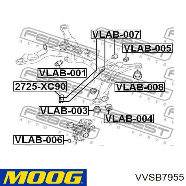Buje de mangueta trasera Volvo 31277952